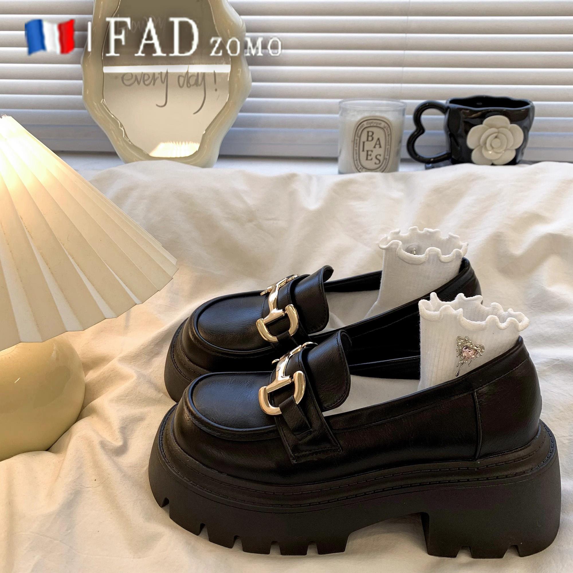 法国Fad Zomo法式粗跟厚底英伦风小皮鞋女2025春乐福鞋玛丽珍单鞋