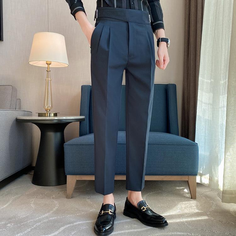 LL男装那不勒斯西裤男2024新款垂感休闲西装裤高级感修身高腰裤子