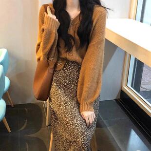 欧洲站春装女款2025年新款法式覆古港风套装针织毛衣配裙子两件套