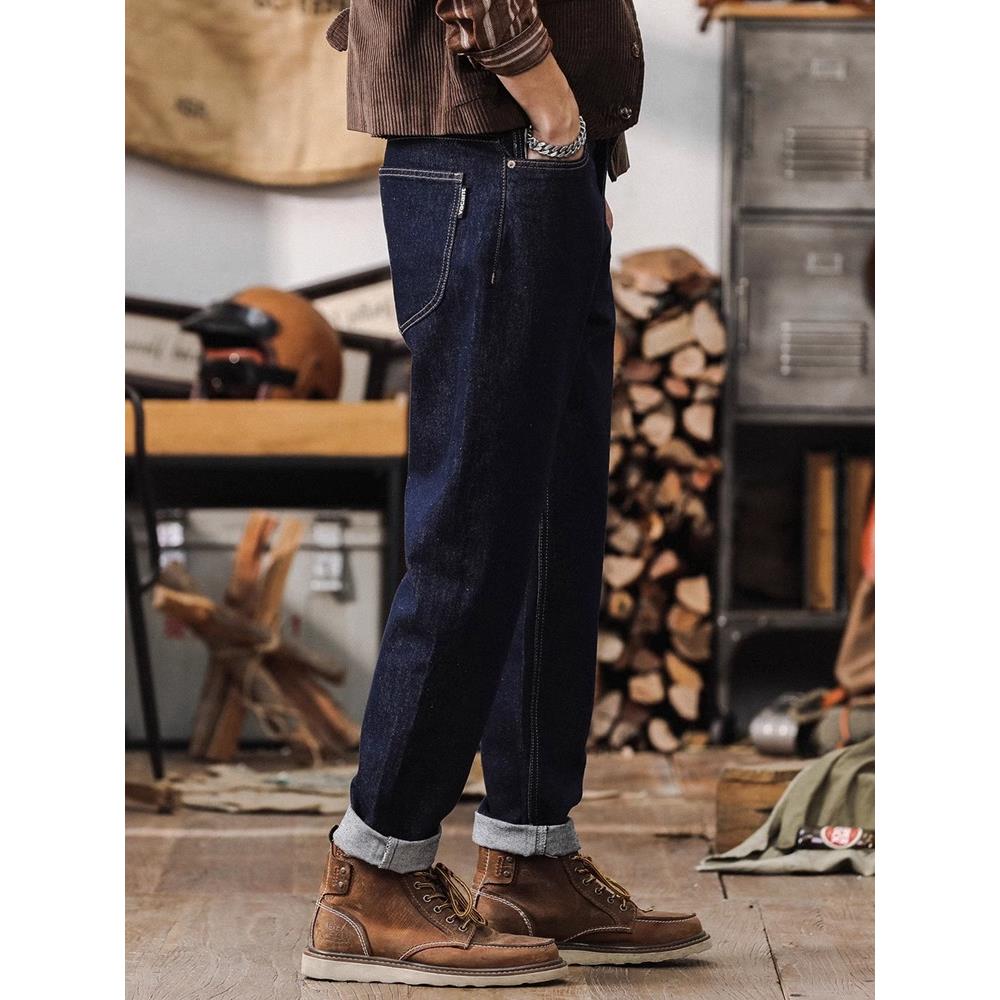 it Afternnaths潮牌活性染不掉色牛仔裤男宽松直筒水洗简约休闲裤