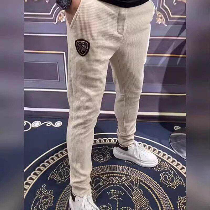 休闲裤男士春秋季新款潮牌修身束脚卫裤痞帅百搭弹力小脚运动裤子