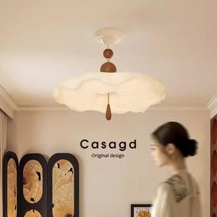 美拉德卧室吸顶灯主卧房间灯具中古风奶油创意云朵法式 儿童房吊灯