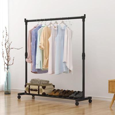 晒衣架子家用晾落地立式加厚出租屋宿舍服阳台凉服杆简易伸缩万百