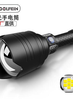 跨境XHP90手电筒变焦充电远射LED探照灯大功率超亮远射防水照明灯