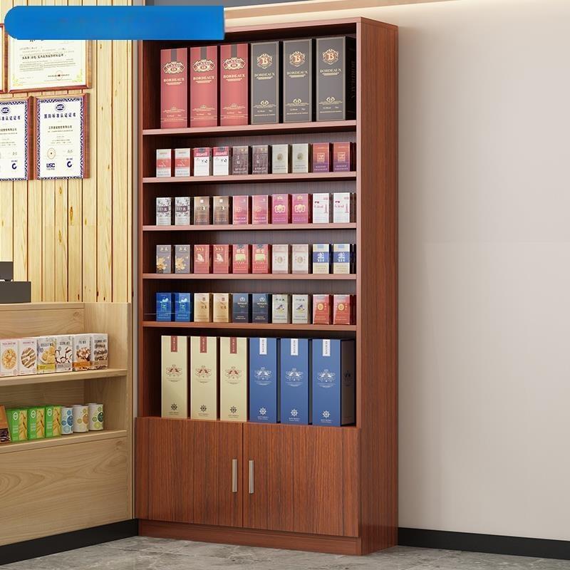 组合柜子柚木色木制烟柜立柜便利店超市烟柜背柜展示柜小卖部货架