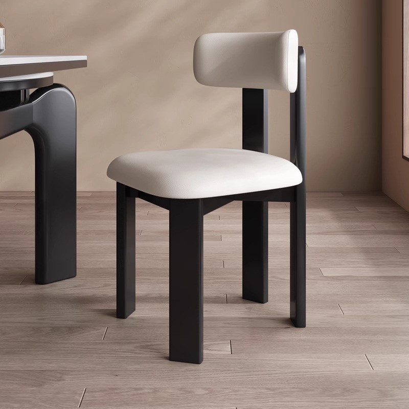 北欧实木餐椅家用简约现代中古风餐厅靠背椅凳设计师时尚河马餐椅