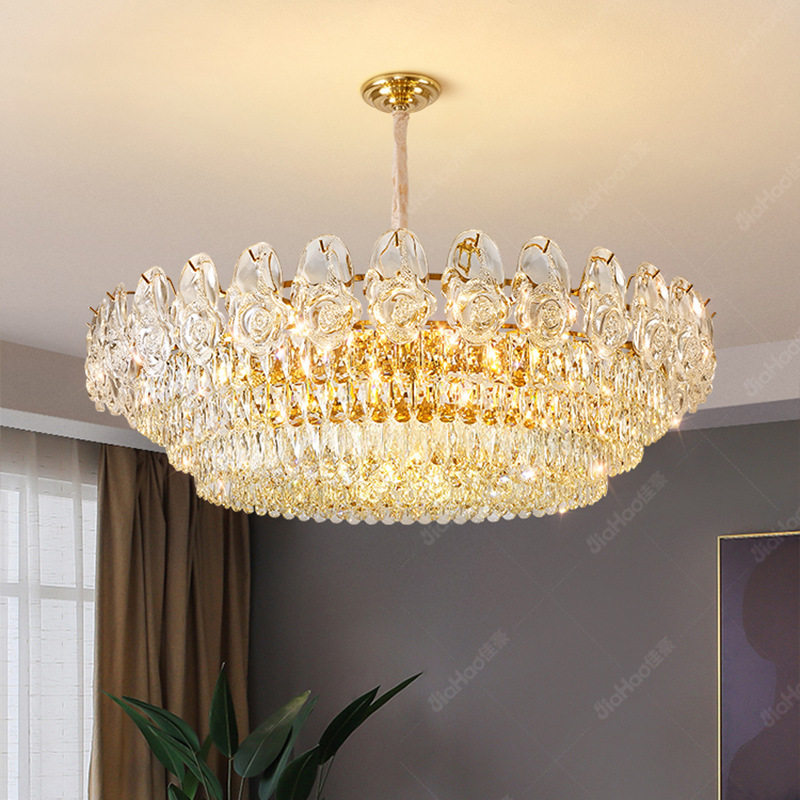 法式轻奢水晶吊灯客厅餐厅卧室灯2024年新款网红创意玫瑰花灯具,电子元器件市场,电线扎带/束线带,淘宝优惠券,粉丝福利购,淘宝优惠卷