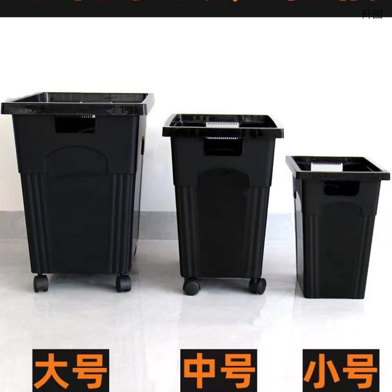 大号法式养花桶塑料带轮子醒花桶防摔个性收纳桶长方形深水鲜花桶