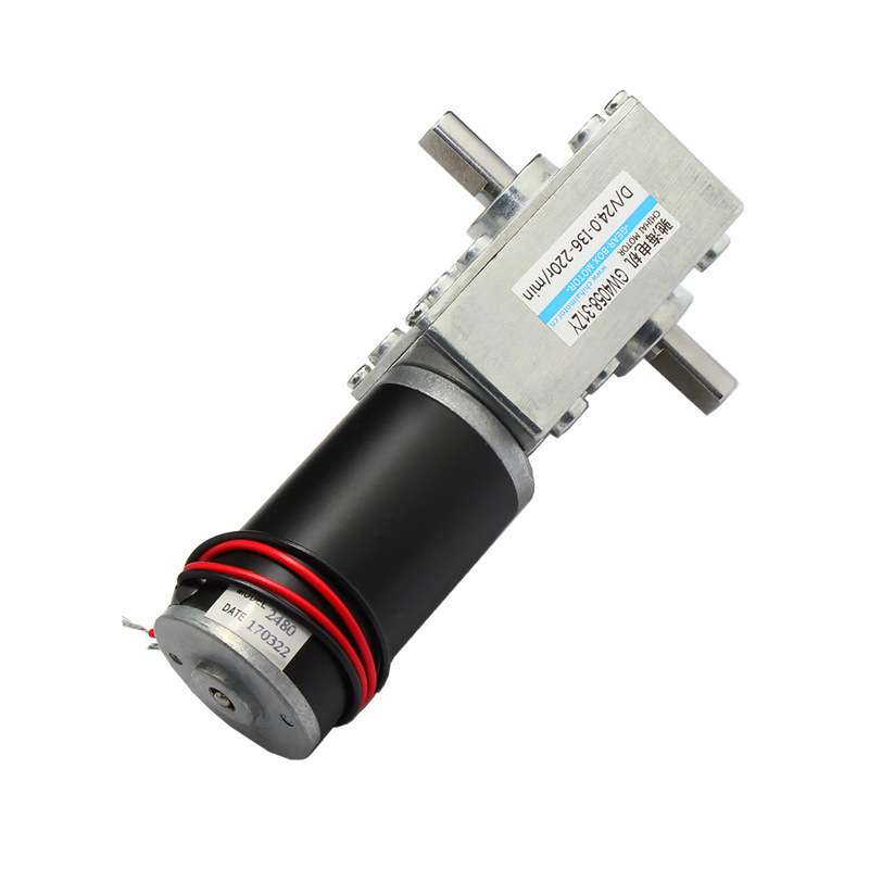 DC 12V 24V蜗轮蜗杆减速电机双轴5-470Rpm自锁可调速正反转电机