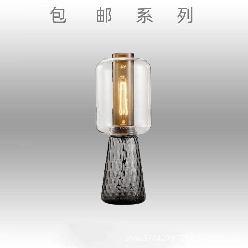 现代轻奢玻璃台灯设计师软装样板房北欧客厅卧室简约床头装饰台灯