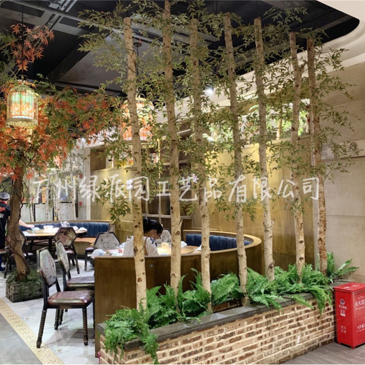 干树枝客厅隔断白桦树装饰原木树枝木枯树造型树仿真室内玄关装饰