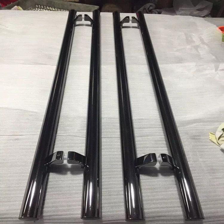玻璃门拉手马蹄脚不锈钢黑钛玫瑰金色拐角把手有框门木门KTV拉手