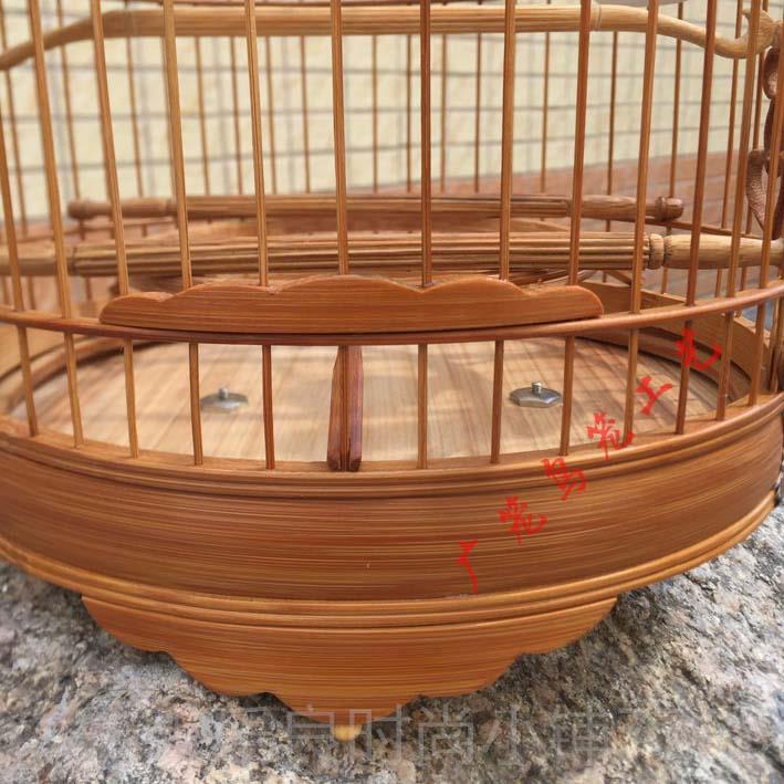 高档广笼罗汉圈五波脚竹制远金青黑白燕养广笼小式鸟清笼绣眼老竹