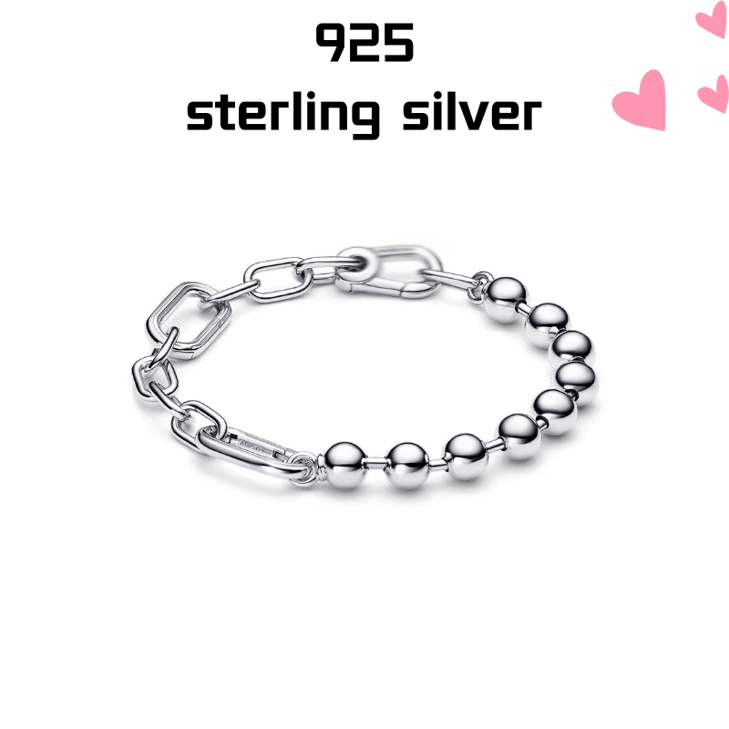 【新品】S925纯银ME系列金属饰珠环链手链情侣款小众七夕礼物