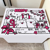 线条小狗礼物盒生日礼盒空盒子高级感礼品盒惊喜包装 盒大号礼物箱