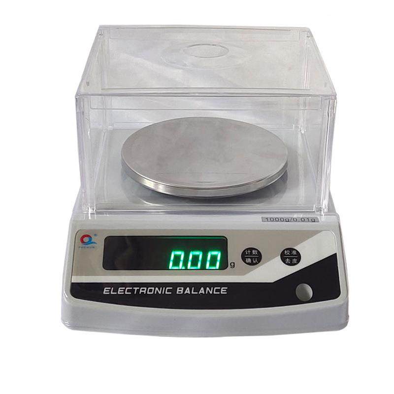 上海浦春电子天平JE2002实验室用百分之一精密天平秤2kg/0.01g