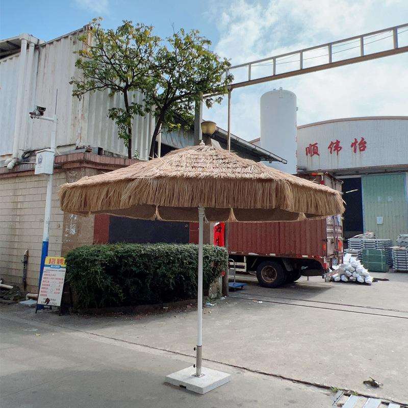 工厂仿真茅草中柱伞 稻草蘑菇伞民宿民宿遮阳伞防雨水装饰伞