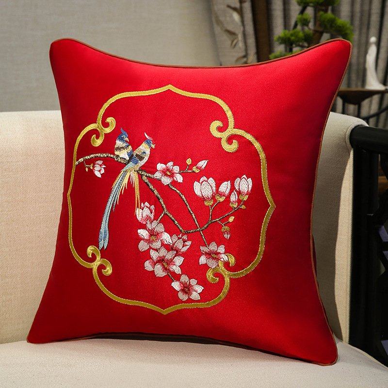 新中式男士大气刺绣抱枕高档酒店餐厅办公室腰靠枕客厅沙发护腰枕,居家布艺,靠垫/抱枕,淘宝优惠券,粉丝福利购,淘宝优惠卷