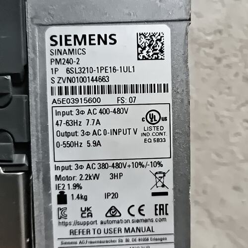 变频器6SL3210-1PE16-1UL16SL3210-1PE17-5UL16SL3210-1PE18-0UL1