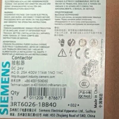 议价接触器3RT6026-1BB403RT6025-1BB403RT6027-1BB40