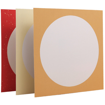 2025手工半熟宣纸国画扇面复古安徽圆形方形卡纸