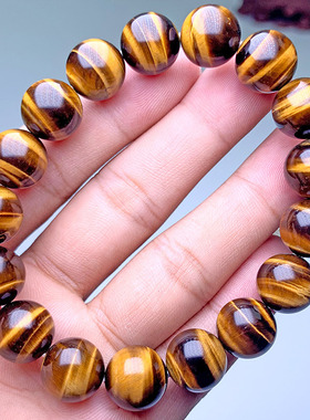 2025新款天然黄水晶木变石彩宝手链黄虎眼闪电眼手串厂家直销