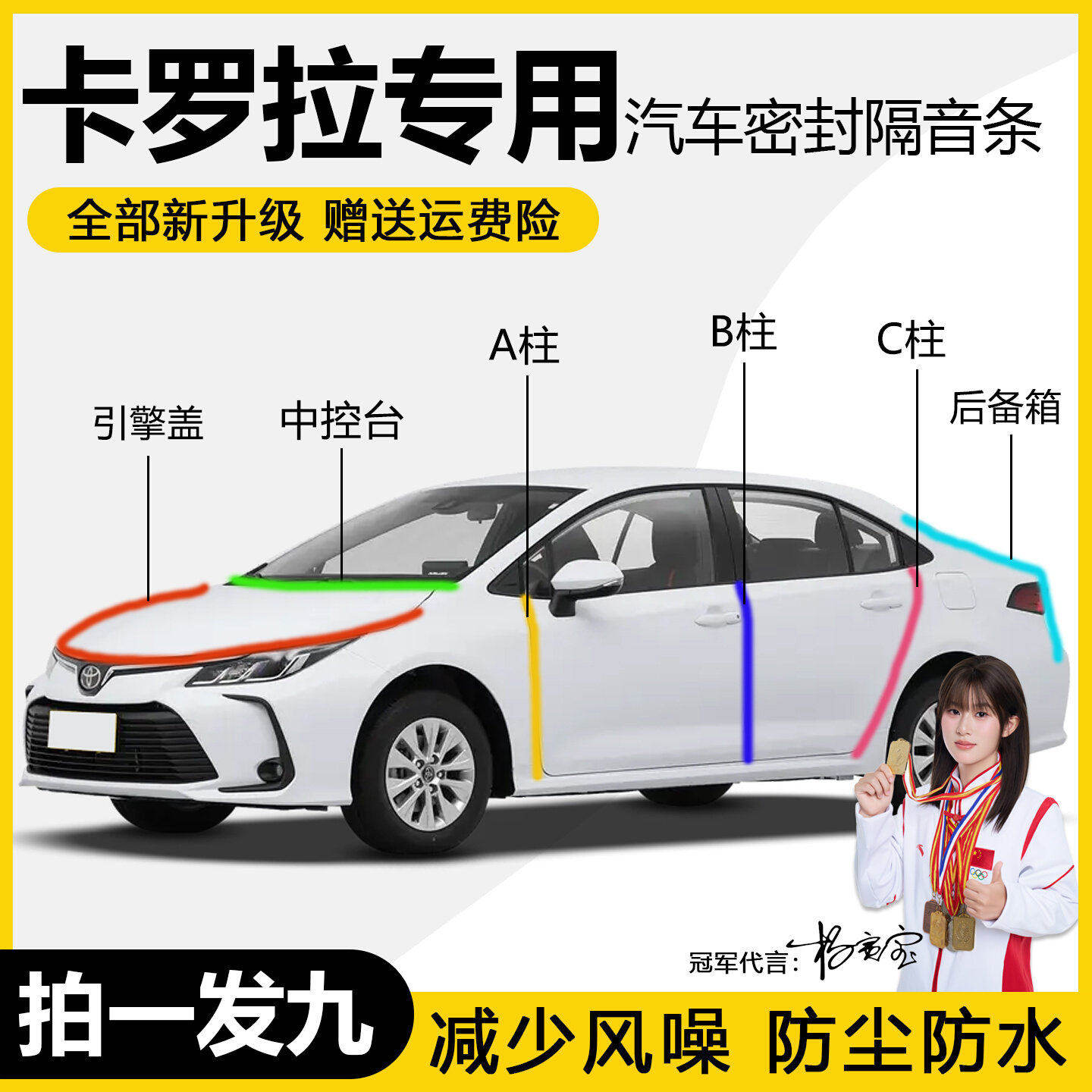 丰田卡罗拉专用全车密封条防尘