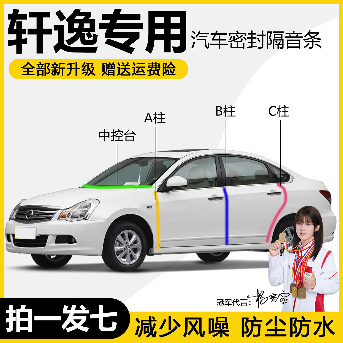 日产轩逸全车门密封条隔音防尘