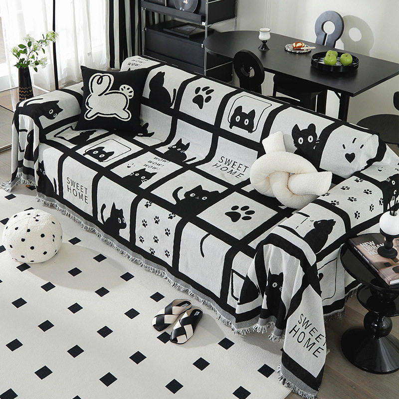 奶油风沙发盖巾简约一片式沙发垫盖布全包沙发套罩四季通用沙发巾,居家布艺,沙发垫,淘宝优惠券,粉丝福利购,淘宝优惠卷