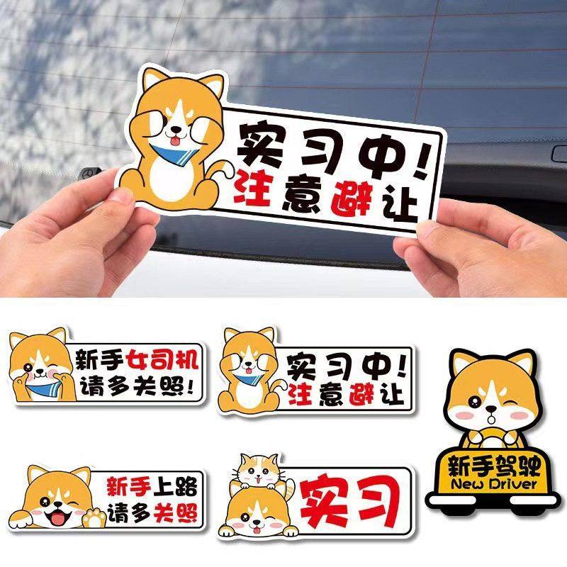 实习期车贴新手上路请多关照汽车磁贴搞笑创意反光磁吸女司机贴纸,汽车用品/电子/清洗/改装,汽车装饰贴/反光贴,淘宝优惠券,粉丝福利购,淘宝优惠卷