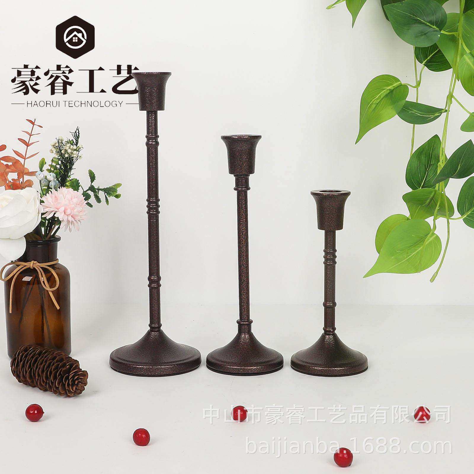 跨境出口铁艺烛台套装 欧美烛光晚餐烛杯组合圣诞情人节浪漫摆件