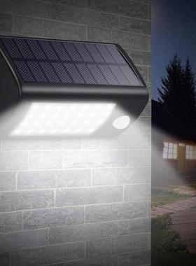 太阳能灯28LED红外线感应灯户外防水照明灯超亮人体三角壁灯庭院