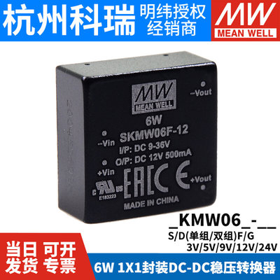 明纬DCDC模块电源 SKMW/DKMW 06F/06G 6W 05V9V12V15V24V03