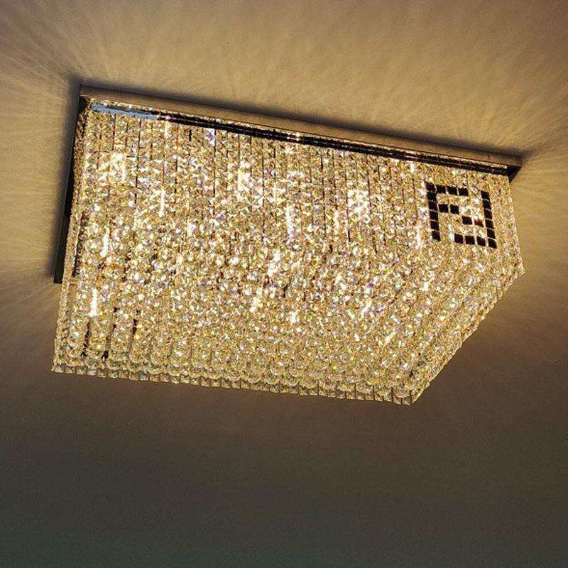 水晶灯客厅大厅奢华大气正长方形工程超亮酒店客房埃及K9吸顶灯