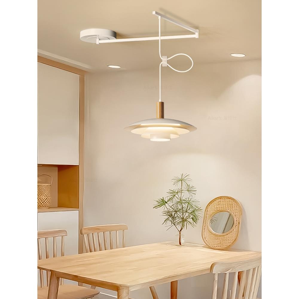 可移位飞碟餐厅吊灯ph5多层丹麦圆桌岛台摇臂日系2023流行餐厅灯