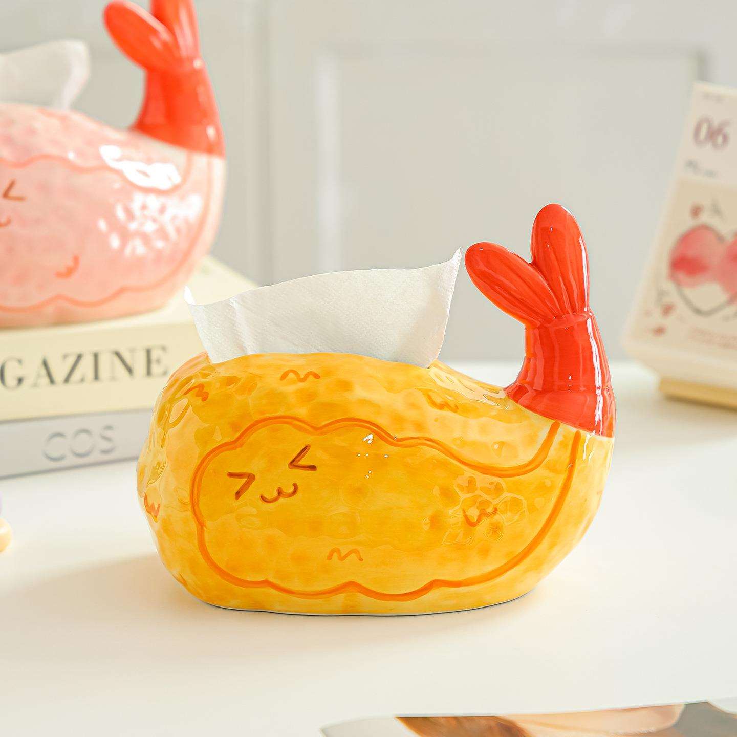 陶瓷纸巾盒客厅茶几收纳盒轻奢高档家用创意卧室桌面摆件抽纸盒