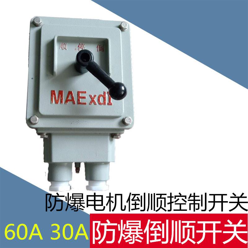 防爆倒顺开关380V三相60A正反转电机倒顺转换控制开关BQXN30A