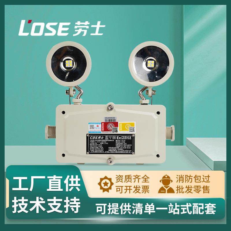 劳士照明 防爆型矿用灯 双头应急灯A型集中电源加油站照明灯
