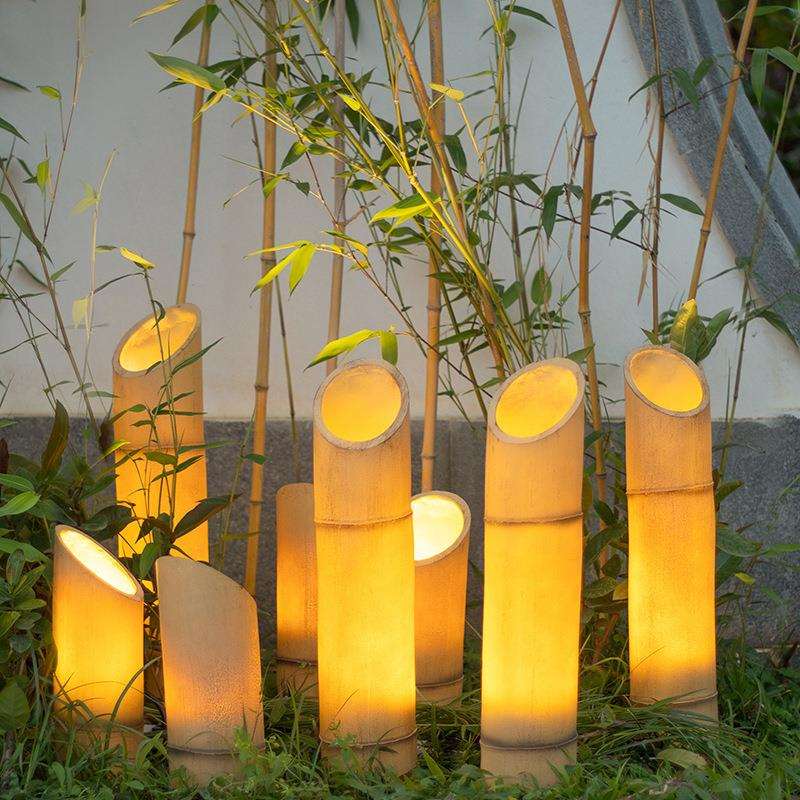 太阳能仿真竹子灯户外庭院造景布置园林景区亮化装饰竹笋景观灯