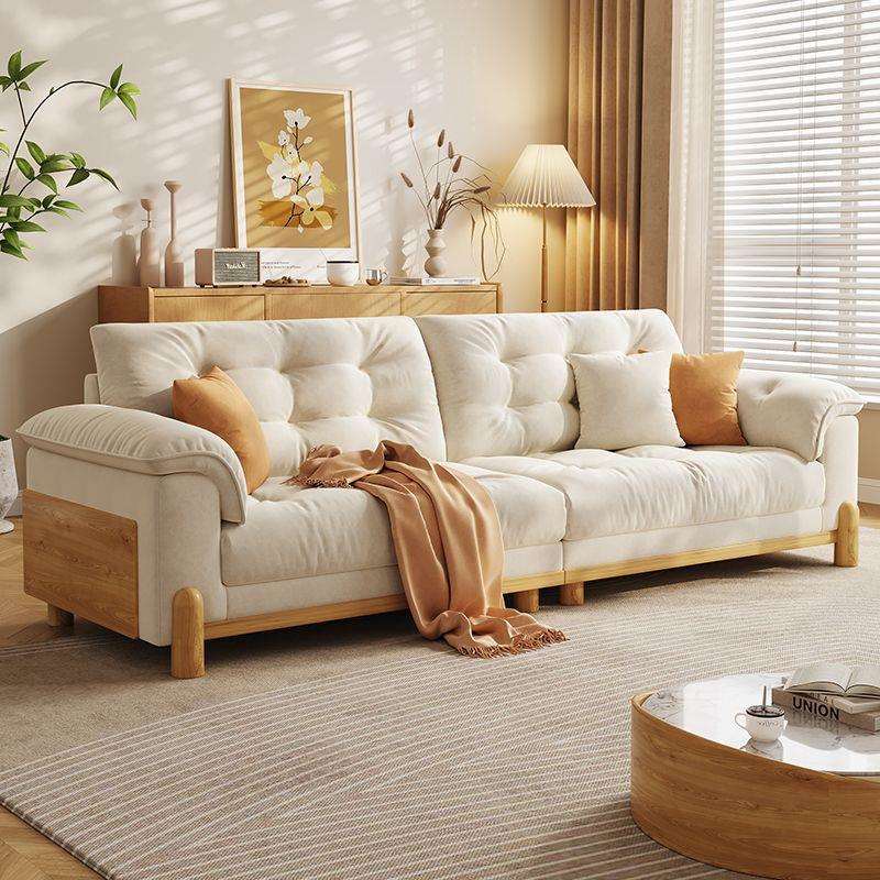 原木风沙发客厅小户型直排可拆洗棉麻猫爪布云朵沙发家用