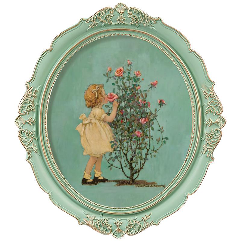 6B76法式装饰画复古花卉卧室挂画餐厅田园壁画欧式客厅玄关墙画美