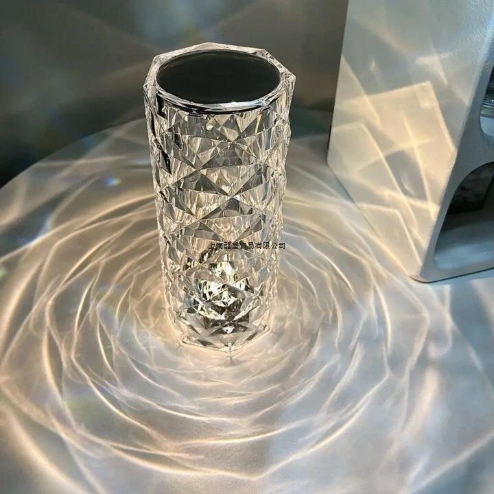 床头红情氛围浪漫台灯感应卧室装饰情调创意调温温馨水晶网小夜灯