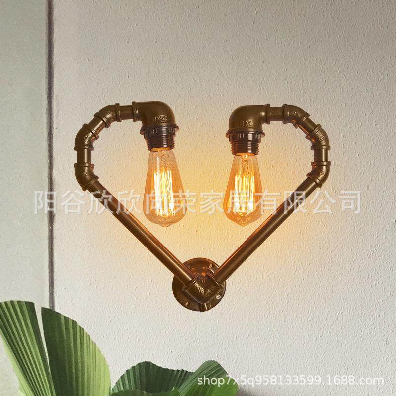 简约蒸汽朋克工业水管美式复古酒吧餐厅过道墙壁装饰壁灯系列