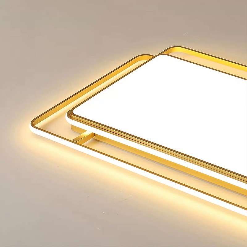 金色led长方形客厅创意套餐厅家装灯饰现代卧室照明吸顶灯具