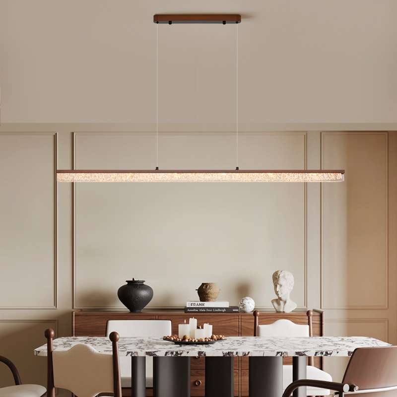 新中式中古风长条一字树脂LED吊灯日式创意餐灯吊灯酒吧台吊灯具