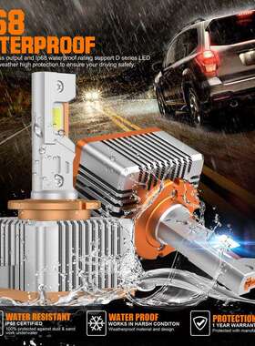 新款直插高亮D系列汽车led大灯d1sd2sd3s双铜管大功率车灯改装