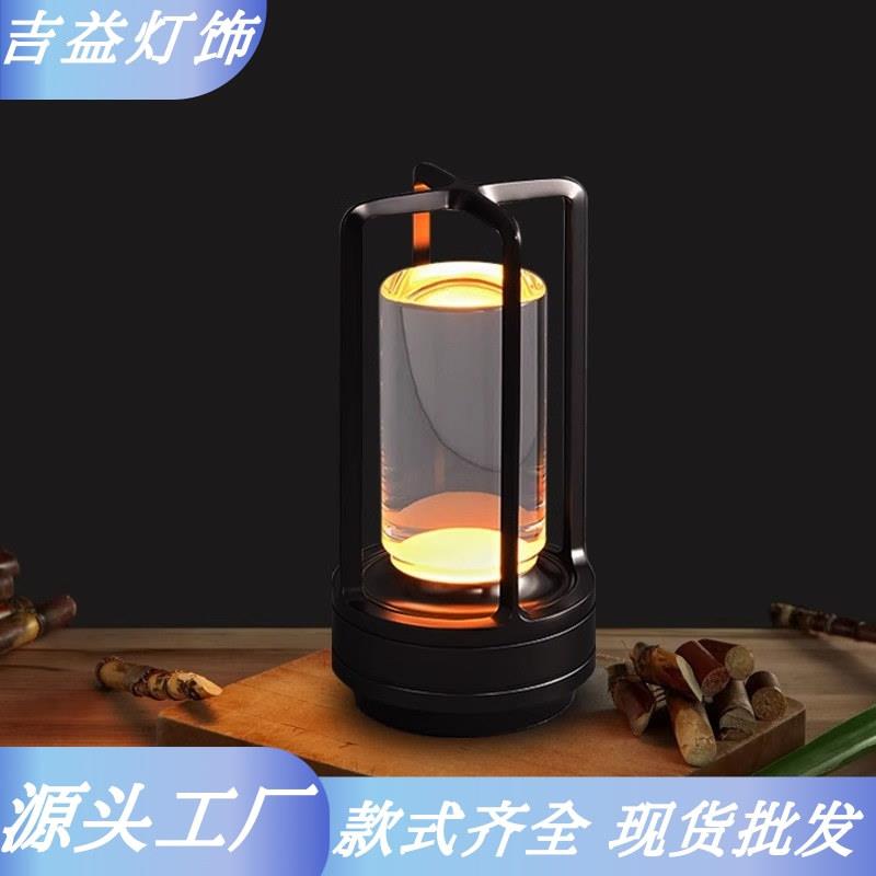 跨境led台灯复古餐厅酒吧氛围感装饰台灯户外露营卧室床头小夜灯