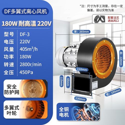 新款DF多翼式离心风机工业u大功率除尘耐高温低噪音强力220V排现