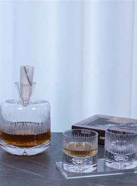 轻奢现代水晶酒具套装醒酒器组合摆件样板间售楼客厅Y茶几酒柜装