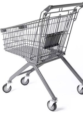 冰禹 BT-371 超市购物车 商场手推车加厚H理货车 灰色 80L标配(PV